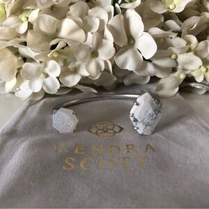 KENDRA SCOTT Cynthia Cuff Bracelet - Silver & White Howlite Iridescent Drusy Mix
